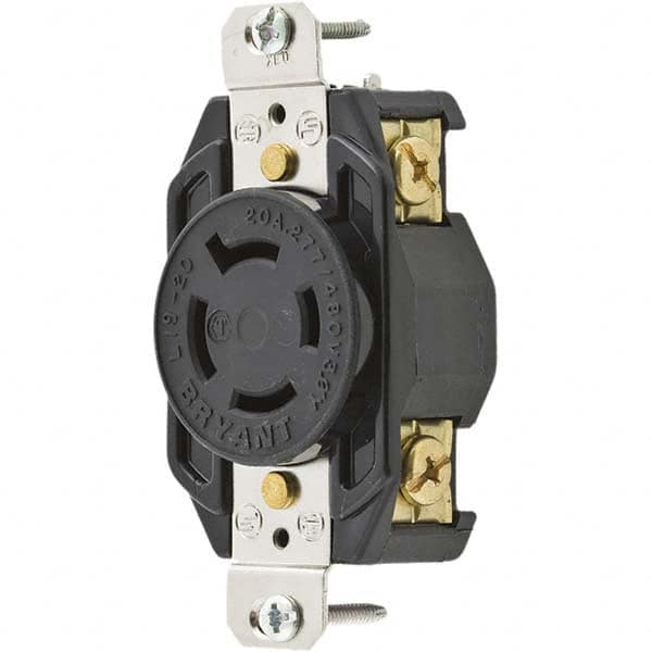 Twist Lock Receptacles; Receptacle/Part Type: Receptacle; Gender: Female; NEMA Configuration: L19-20R; Flange Style: No Flange; Amperage: 20 A; Number Of Poles: 4; Number Of Wires: 4; Maximum Cord Diameter: 29.20 mm; Resistance Features: Impact-Resistant;