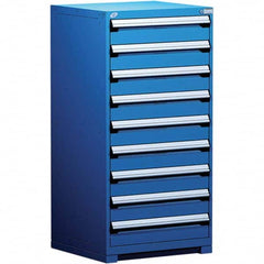 Rousseau Metal - 9 Drawer Avalanche Blue Steel Modular Storage Cabinet - Industrial Tool & Supply