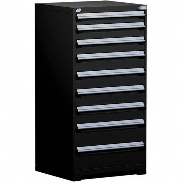 Rousseau Metal - 9 Drawer Black Steel Modular Storage Cabinet - Industrial Tool & Supply