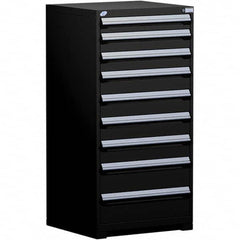 Rousseau Metal - 9 Drawer Black Steel Modular Storage Cabinet - Industrial Tool & Supply