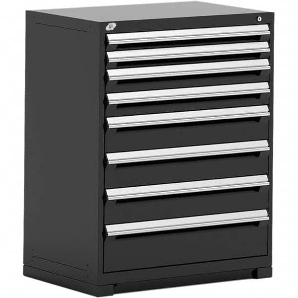Rousseau Metal - 8 Drawer Black Steel Modular Storage Cabinet - Industrial Tool & Supply