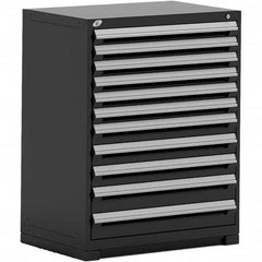 Rousseau Metal - 11 Drawer Black Steel Modular Storage Cabinet - Industrial Tool & Supply