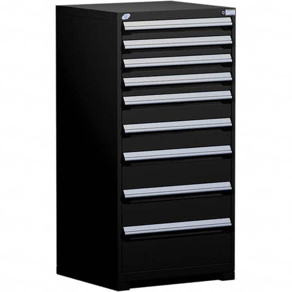 Rousseau Metal - 9 Drawer Black Steel Modular Storage Cabinet - Industrial Tool & Supply
