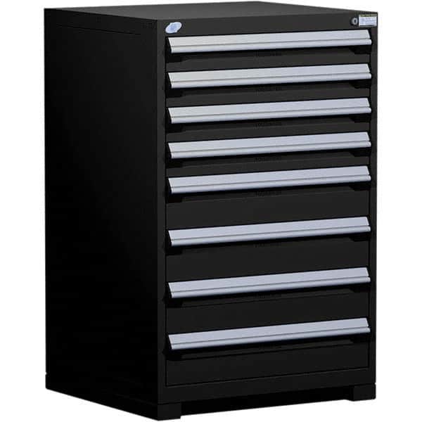 Rousseau Metal - 8 Drawer Black Steel Modular Storage Cabinet - Industrial Tool & Supply