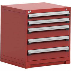Rousseau Metal - 5 Drawer Flame Red Steel Modular Storage Cabinet - Industrial Tool & Supply