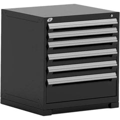 Rousseau Metal - 6 Drawer Black Steel Modular Storage Cabinet - Industrial Tool & Supply