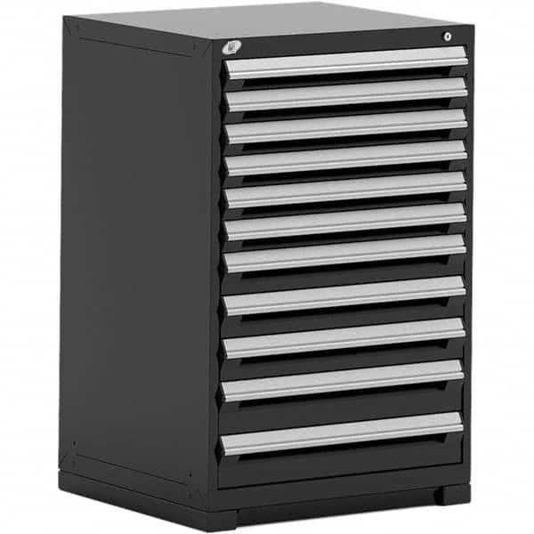 Rousseau Metal - 11 Drawer Black Steel Modular Storage Cabinet - Industrial Tool & Supply