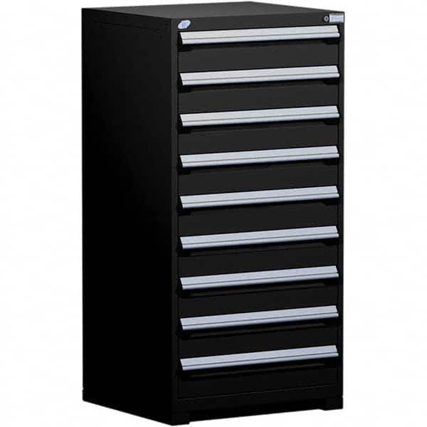 Rousseau Metal - 9 Drawer Black Steel Modular Storage Cabinet - Industrial Tool & Supply