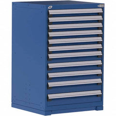 Rousseau Metal - 11 Drawer Avalanche Blue Steel Modular Storage Cabinet - Industrial Tool & Supply