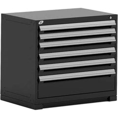 Rousseau Metal - 6 Drawer Black Steel Modular Storage Cabinet - Industrial Tool & Supply