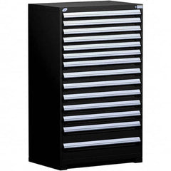 Rousseau Metal - 14 Drawer Black Steel Modular Storage Cabinet - Industrial Tool & Supply