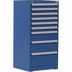 Rousseau Metal - 9 Drawer Avalanche Blue Steel Modular Storage Cabinet - Industrial Tool & Supply