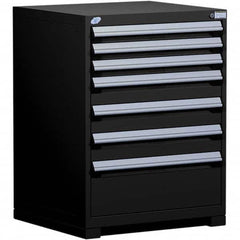 Rousseau Metal - 7 Drawer Black Steel Modular Storage Cabinet - Industrial Tool & Supply