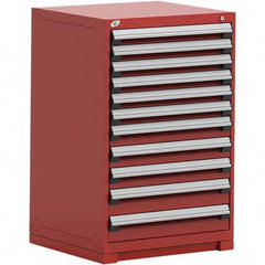 Rousseau Metal - 11 Drawer Flame Red Steel Modular Storage Cabinet - Industrial Tool & Supply