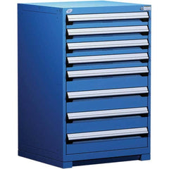 Rousseau Metal - 8 Drawer Avalanche Blue Steel Modular Storage Cabinet - Industrial Tool & Supply