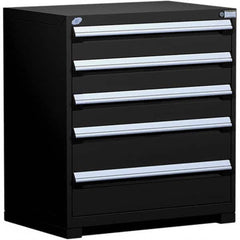 Rousseau Metal - 5 Drawer Black Steel Modular Storage Cabinet - Industrial Tool & Supply