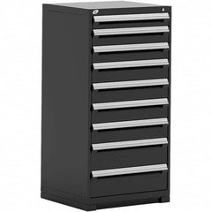 Rousseau Metal - 9 Drawer Black Steel Modular Storage Cabinet - Industrial Tool & Supply