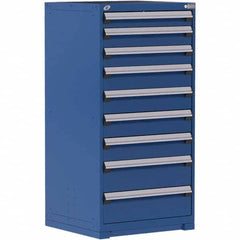 Rousseau Metal - 9 Drawer Avalanche Blue Steel Modular Storage Cabinet - Industrial Tool & Supply