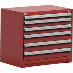 Rousseau Metal - 6 Drawer Flame Red Steel Modular Storage Cabinet - Industrial Tool & Supply