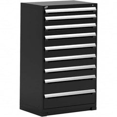 Rousseau Metal - 9 Drawer Black Steel Modular Storage Cabinet - Industrial Tool & Supply