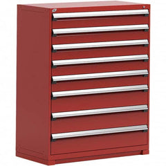 Rousseau Metal - 8 Drawer Flame Red Steel Modular Storage Cabinet - Industrial Tool & Supply