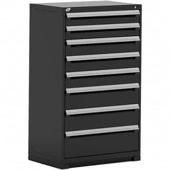 Rousseau Metal - 8 Drawer Black Steel Modular Storage Cabinet - Industrial Tool & Supply