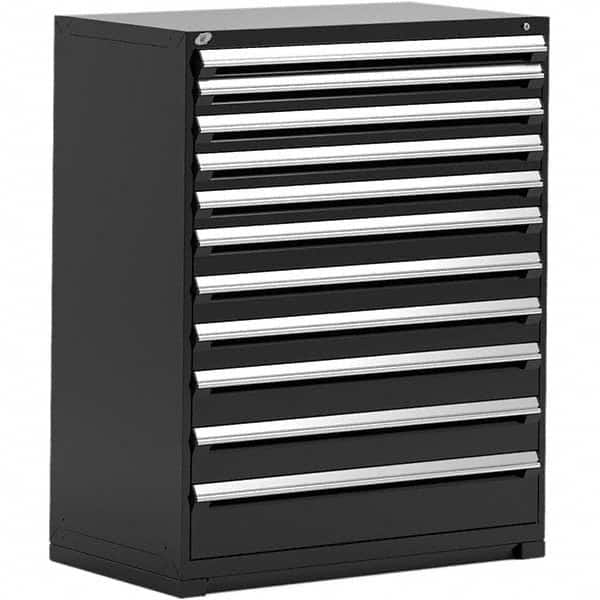 Rousseau Metal - 11 Drawer Black Steel Modular Storage Cabinet - Industrial Tool & Supply