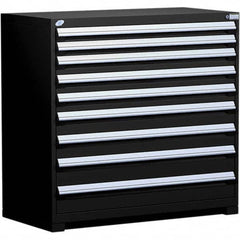 Rousseau Metal - 9 Drawer Black Steel Modular Storage Cabinet - Industrial Tool & Supply