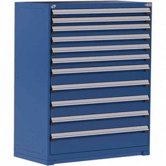 Rousseau Metal - 11 Drawer Avalanche Blue Steel Modular Storage Cabinet - Industrial Tool & Supply
