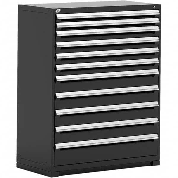 Rousseau Metal - 11 Drawer Black Steel Modular Storage Cabinet - Industrial Tool & Supply