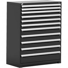 Rousseau Metal - 11 Drawer Black Steel Modular Storage Cabinet - Industrial Tool & Supply