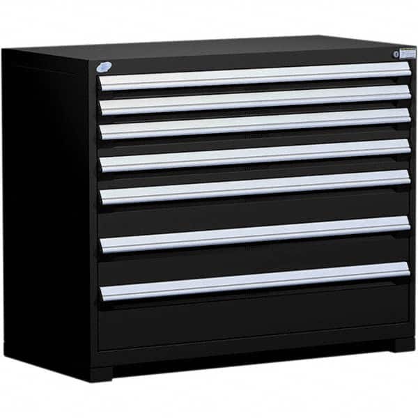 Rousseau Metal - 7 Drawer Black Steel Modular Storage Cabinet - Industrial Tool & Supply