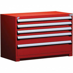 Rousseau Metal - 5 Drawer Flame Red Steel Modular Storage Cabinet - Industrial Tool & Supply