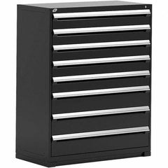Rousseau Metal - 8 Drawer Black Steel Modular Storage Cabinet - Industrial Tool & Supply