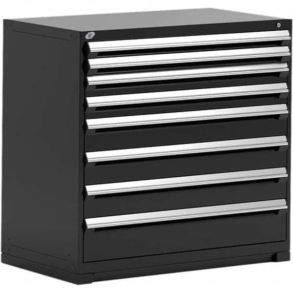 Rousseau Metal - 8 Drawer Black Steel Modular Storage Cabinet - Industrial Tool & Supply