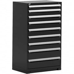 Rousseau Metal - 9 Drawer Black Steel Modular Storage Cabinet - Industrial Tool & Supply