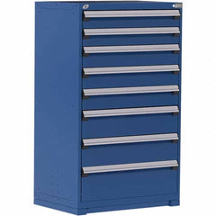 Rousseau Metal - 8 Drawer Avalanche Blue Steel Modular Storage Cabinet - Industrial Tool & Supply