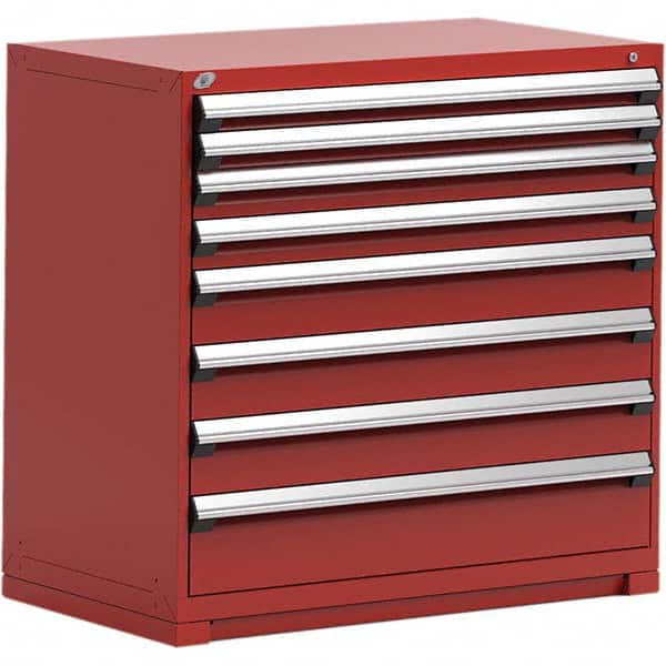 Rousseau Metal - 8 Drawer Flame Red Steel Modular Storage Cabinet - Industrial Tool & Supply