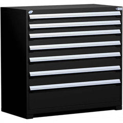 Rousseau Metal - 7 Drawer Black Steel Modular Storage Cabinet - Industrial Tool & Supply