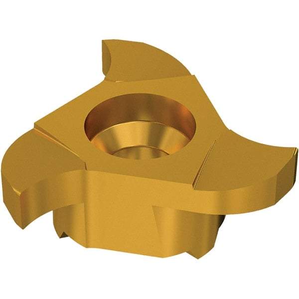 Seco - Carbide Groove Milling Tip Insert - TiN/TiAlN Finish, 3 Flutes, 17.7mm Cutting Diam, 3.5mm Depth of Cut - Industrial Tool & Supply