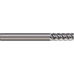 Corner Radius End Mill: 1/2″ Dia, 1″ LOC, 0.01″ Radius, 5 Flutes, Solid Carbide 3″ OAL, 1/2″ Shank Dia, 45 ° Helix, Bright/Uncoated, Corner Radius End