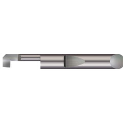 Micro 100 - Boring Bars; Minimum Bore Diameter (Decimal Inch): 0.2300 ; Maximum Bore Depth (Decimal Inch): 0.7500 ; Maximum Bore Depth (Inch): 3/4 ; Material: Solid Carbide ; Boring Bar Type: Back Boring ; Shank Diameter (Decimal Inch): 0.3125