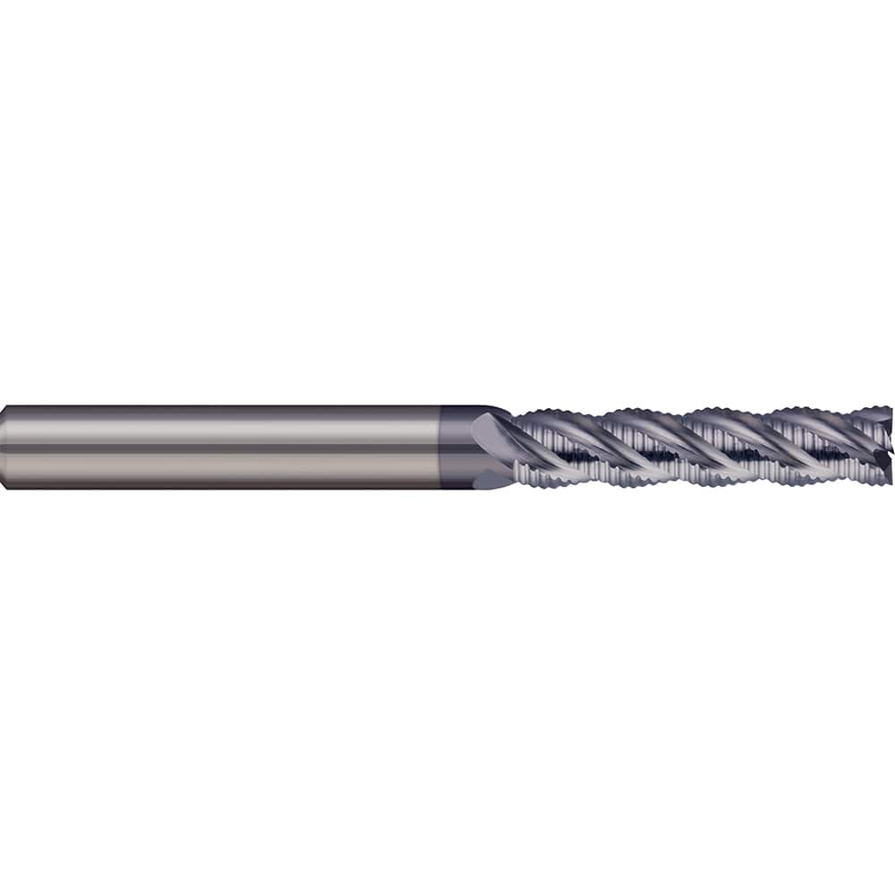 Square End Mill: 1/4'' Dia, 1-1/8'' LOC, 1/4'' Shank Dia, 3'' OAL, 4 Flutes, Solid Carbide Single End, AlTiN Finish, 38 ° Helix, Centercutting, RH Cut, RH Flute