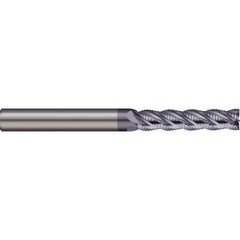 Square End Mill: 1/4'' Dia, 1-1/8'' LOC, 1/4'' Shank Dia, 3'' OAL, 4 Flutes, Solid Carbide Single End, AlTiN Finish, 38 ° Helix, Centercutting, RH Cut, RH Flute