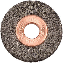 1-1/2″ Small Diameter Crimped Wire Wheel, .006″ Steel Fill, 3/8″ Arbor Hole - Industrial Tool & Supply