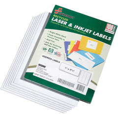 Ability One - Labels, Ribbons & Tapes; Type: Address Labels ; Color: White ; For Use With: Laser & Inkjet Printers ; Width (Inch): 1 ; Length (Inch): 2-5/8 ; Number of Labels: 1000 - Exact Industrial Supply