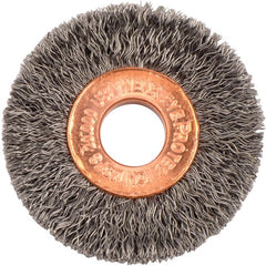 1 1/2″ Diameter-3/8″ Arbor Hole - Copper Center Steel Wire Straight Wheel - Industrial Tool & Supply