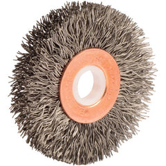 2″ Diameter-1/2″ Arbor Hole - Copper Center Steel Wire Straight Wheel - Industrial Tool & Supply