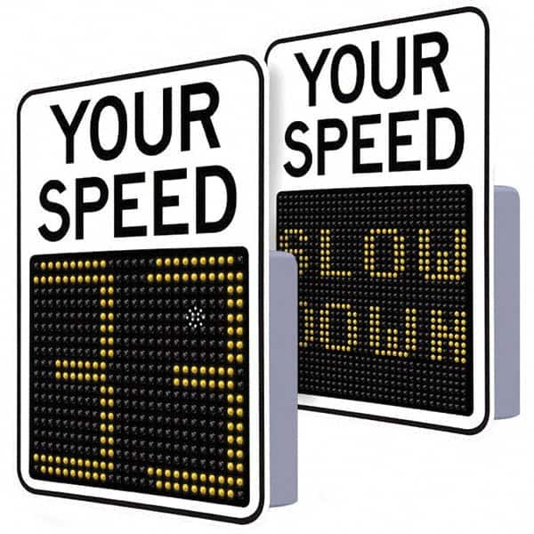 TAPCO - "Your Speed," 29" Wide x 23" High Aluminum Face/Polycarbonate Housing Speed Limit Sign - Industrial Tool & Supply