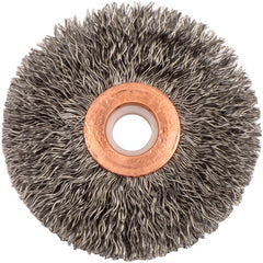 2-1/2″ Small Diameter Crimped Wire Wheel, .014″ Steel Fill, 1/2″-3/8″ Arbor Hole - Industrial Tool & Supply